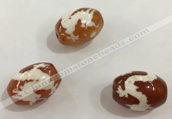 DZI371 10*14mm drum tibetan agate dzi beads wholesale