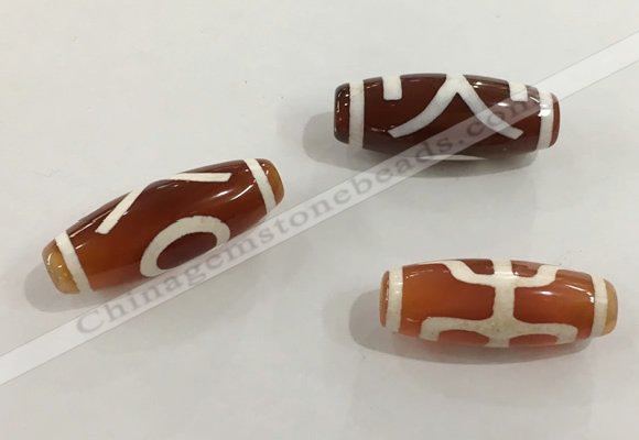 DZI447 10*30mm drum tibetan agate dzi beads wholesale