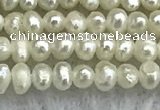 FWP01 14.5 inches 1.5mm - 1.8mm potato white freshwater pearl strands