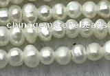 FWP03 14.5 inches 1.8mm - 2mm potato white freshwater pearl strands