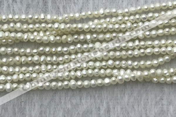 FWP03 14.5 inches 1.8mm - 2mm potato white freshwater pearl strands