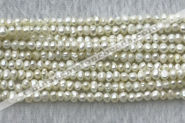 FWP07 14.5 inches 2mm - 3mm potato white freshwater pearl strands