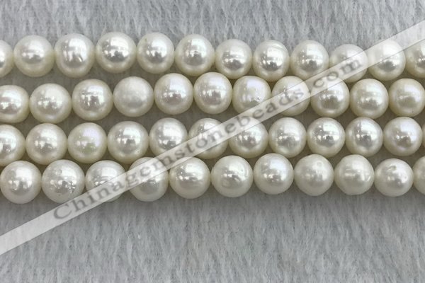 FWP102 15 inches 9mm - 10mm potato white freshwater pearl strands