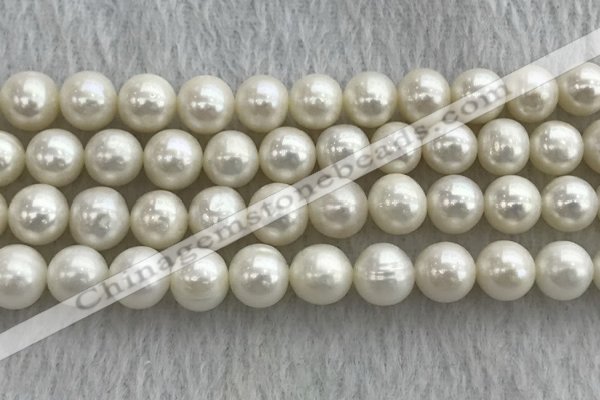 FWP103 15 inches 9mm - 10mm potato white freshwater pearl strands