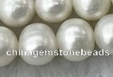 FWP106 15 inches 9mm - 10mm potato white freshwater pearl strands