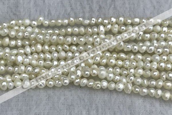 FWP11 14.5 inches 2.8mm potato white freshwater pearl strands