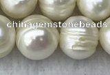 FWP110 15 inches 10mm - 11mm potato white freshwater pearl strands