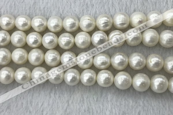 FWP114 15 inches 10mm - 11mm potato white freshwater pearl strands