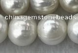 FWP115 15 inches 10mm - 11mm potato grey freshwater pearl strands