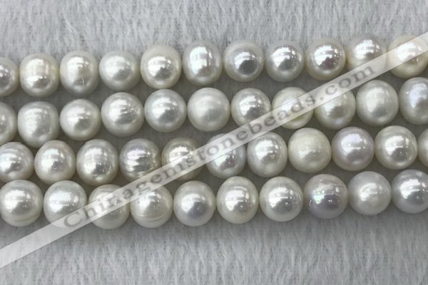 FWP115 15 inches 10mm - 11mm potato grey freshwater pearl strands