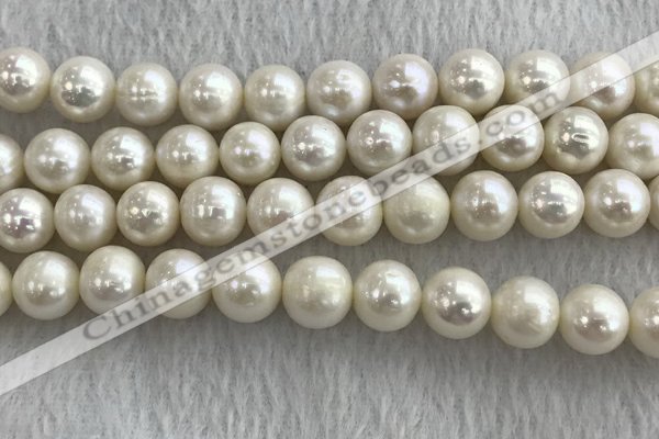 FWP116 15 inches 10mm - 11mm potato white freshwater pearl strands