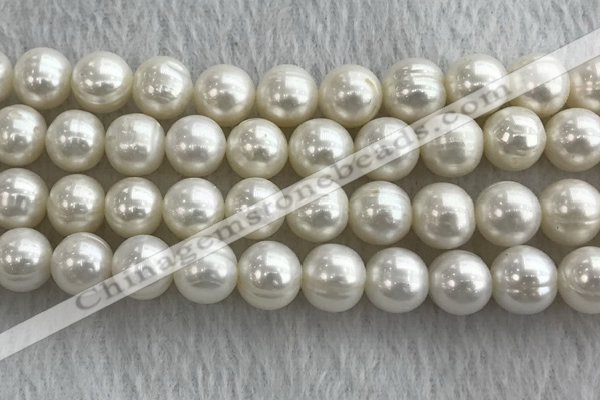 FWP129 15 inches 10mm - 11mm potato white freshwater pearl strands