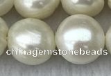FWP133 15 inches 13mm potato white freshwater pearl strands