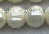 FWP134 15 inches 12mm - 13mm potato white freshwater pearl strands