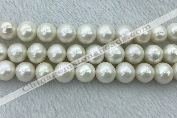 FWP135 15 inches 12mm - 13mm potato white freshwater pearl strands