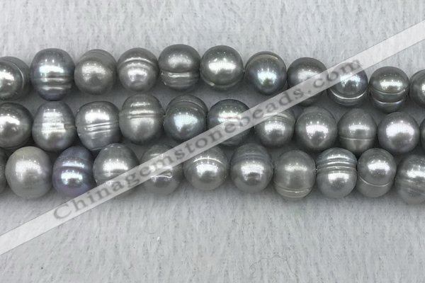 FWP141 15 inches 11mm - 12mm potato grey freshwater pearl strands