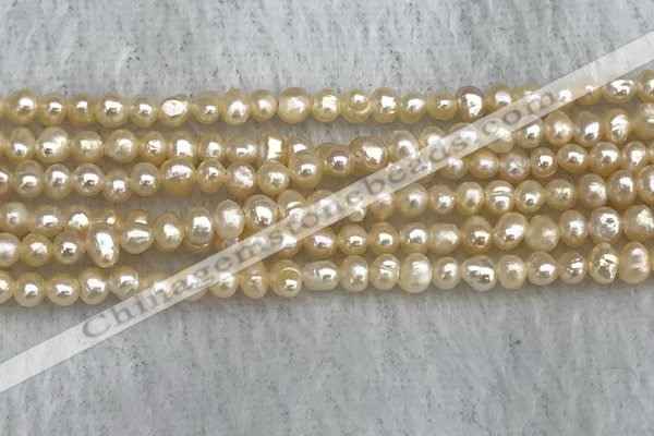 FWP15 14.5 inches 3mm - 3.5mm potato pink freshwater pearl strands