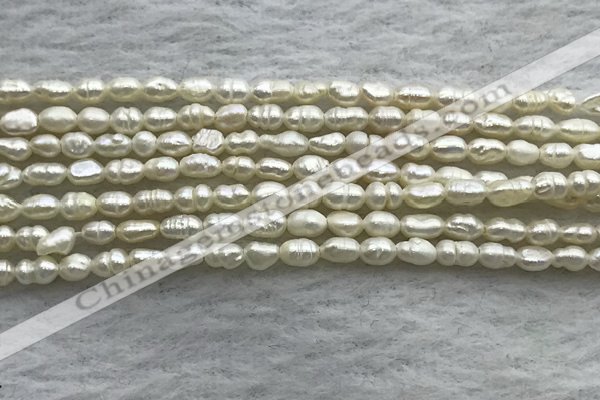 FWP151 14.5 inches 2.5mm rice white freshwater pearl strands