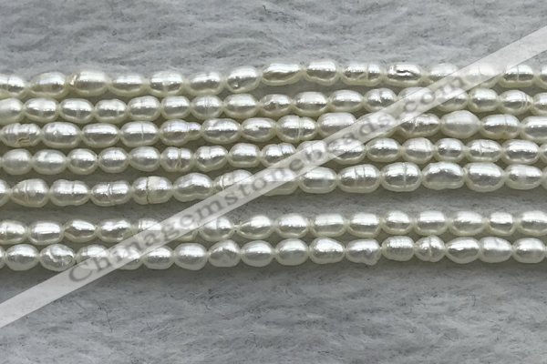 FWP153 14.5 inches 2mm - 3mm rice white freshwater pearl strands