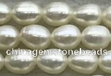 FWP163 14.5 inches 4.2mm - 4.8mm rice white freshwater pearl strands