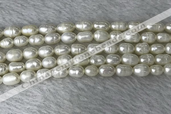 FWP171 14.5 inches 5mm - 6mm rice white freshwater pearl strands