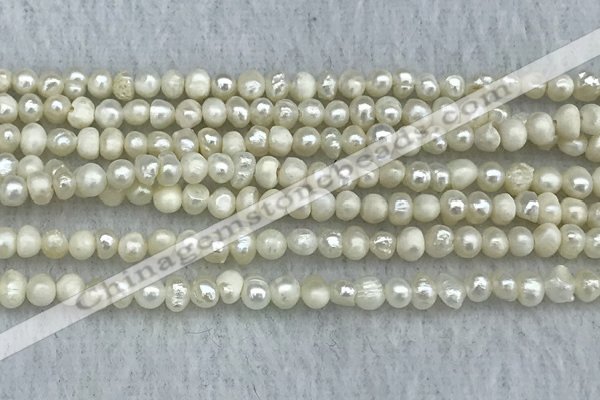 FWP18 14.5 inches 3mm - 4mm potato white freshwater pearl strands