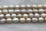 FWP206 15 inches 10mm - 11mm rice white freshwater pearl strands