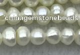 FWP21 14.5 inches 3mm - 3.5mm potato white freshwater pearl strands