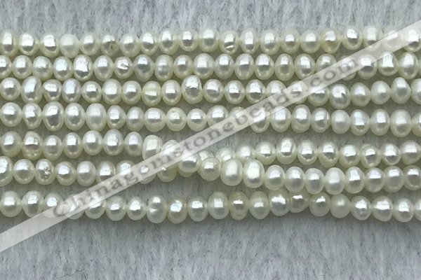 FWP23 14.5 inches 3.2mm - 3.6mm potato white freshwater pearl strands