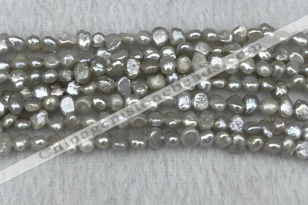 FWP232 14.5 inches 3mm - 4mm baroque grey freshwater pearl strands