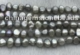 FWP246 15 inches 7mm - 8mm baroque grey freshwater pearl strands