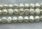 FWP260 15 inches 11mm - 12mm baroque white freshwater pearl strands