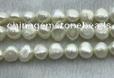 FWP260 15 inches 11mm - 12mm baroque white freshwater pearl strands