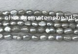 FWP276 15 inches 6mm - 7mm baroque grey freshwater pearl strands