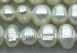 FWP28 14.5 inches 4.8mm potato white freshwater pearl strands