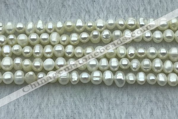 FWP28 14.5 inches 4.8mm potato white freshwater pearl strands