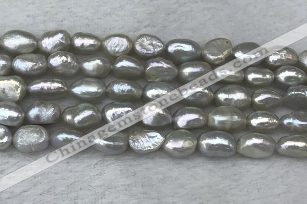 FWP281 15 inches 7mm - 8mm baroque grey freshwater pearl strands