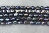 FWP282 15 inches 7mm - 8mm baroque black freshwater pearl strands