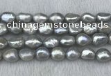 FWP307 15 inches 11mm - 12mm baroque grey freshwater pearl strands