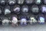 FWP31 14.5 inches 4mm - 4.7mm potato black freshwater pearl strands