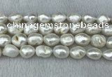 FWP312 15 inches 12mm - 13mm baroque white freshwater pearl strands