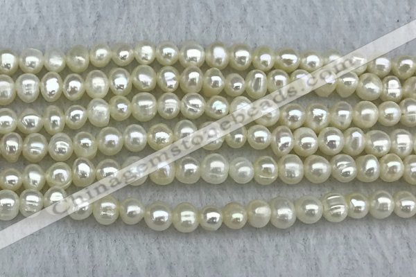 FWP32 14.5 inches 4.8mm potato white freshwater pearl strands