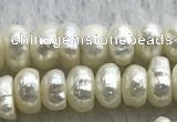 FWP320 14.5 inches 5.2mm button white freshwater pearl strands