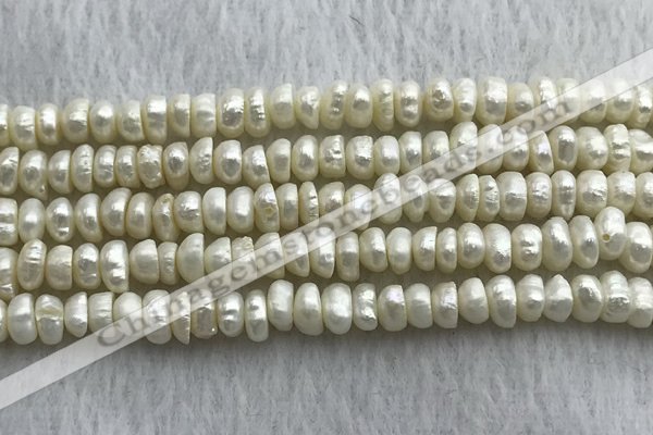 FWP321 14.5 inches 5mm - 6mm button white freshwater pearl strands