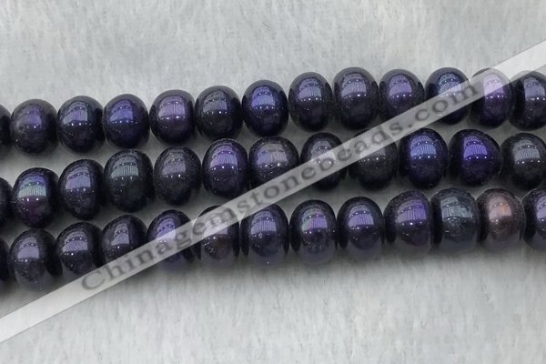 FWP330 15 inches 11mm - 12mm button black freshwater pearl strands