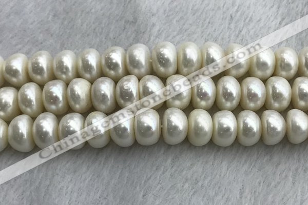 FWP332 15 inches 12mm - 13mm button white freshwater pearl strands