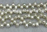 FWP340 Top-drilled 7mm - 8mm potato white freshwater pearl strands