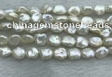 FWP352 15 inches 6mm - 7mm baroque white freshwater pearl strands