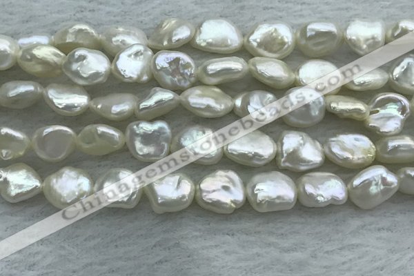 FWP352 15 inches 6mm - 7mm baroque white freshwater pearl strands