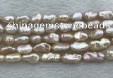 FWP355 8mm - 9mm baroque light purple freshwater pearl strands